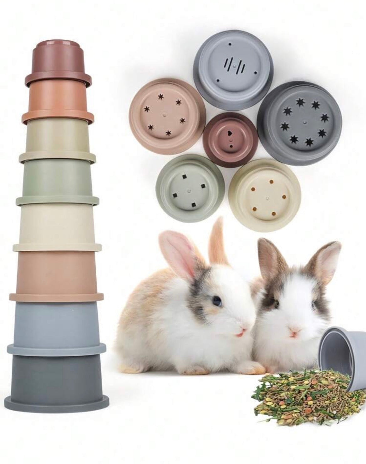 Tazas apilables para forrajeo
